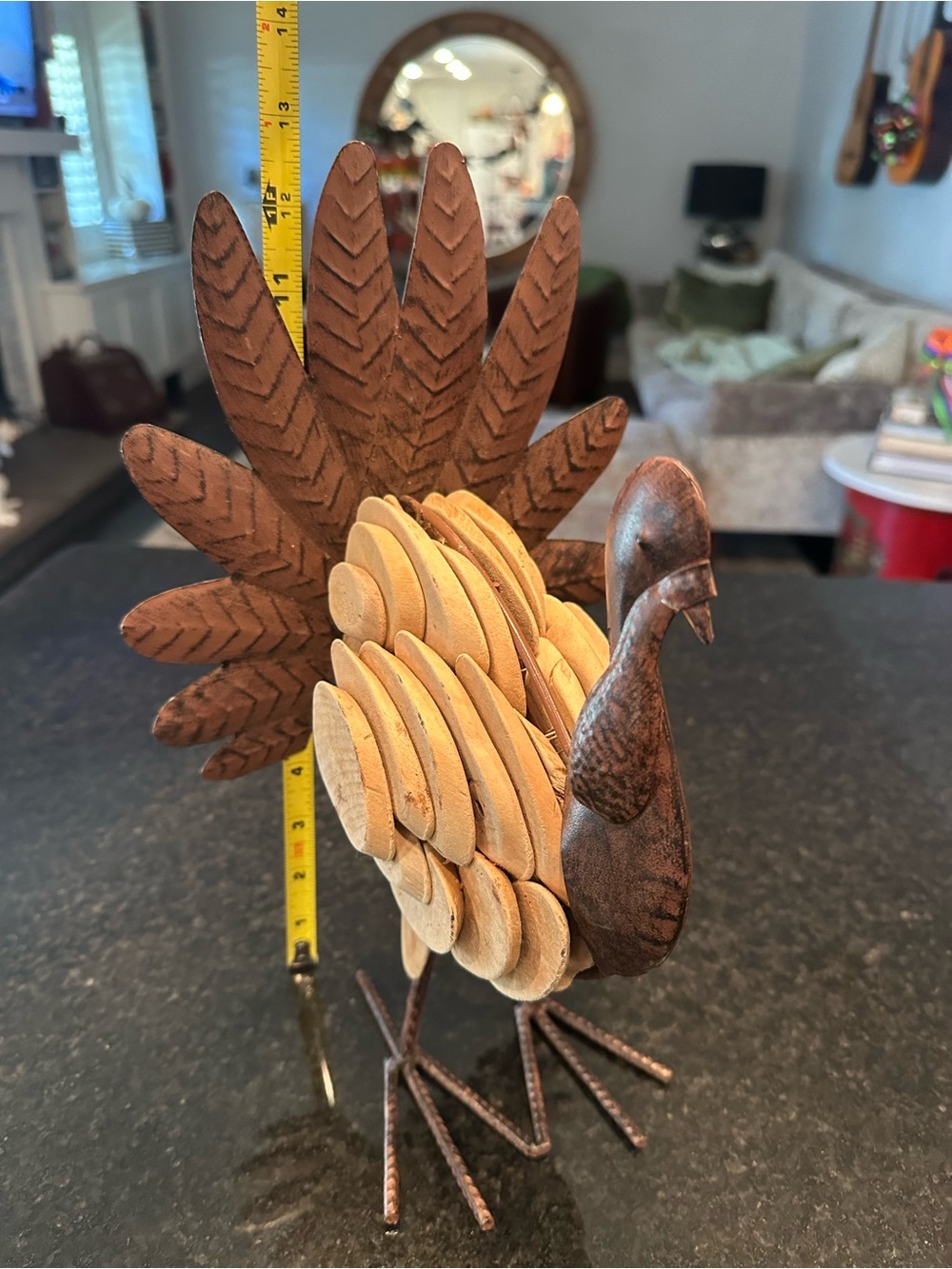 THANKSGIVING METAL AND DRIFTWOOD TURKEY SCULPTURE! FALL/AUTUMN